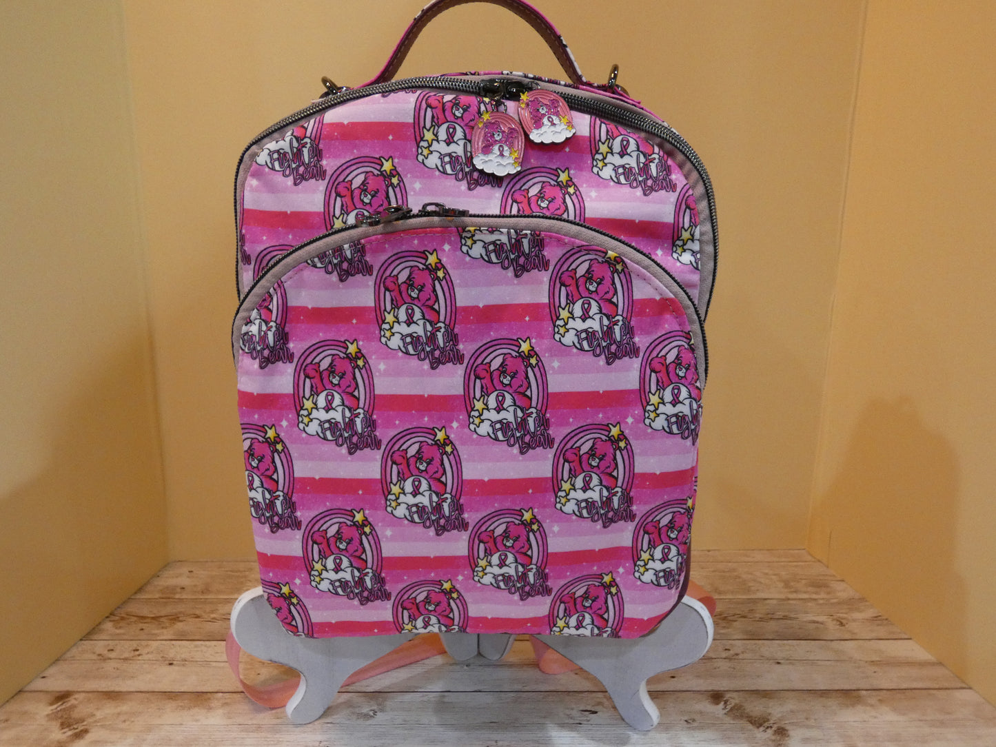 Mini Backpack - Breast Cancer Awareness featuring Fight Bear