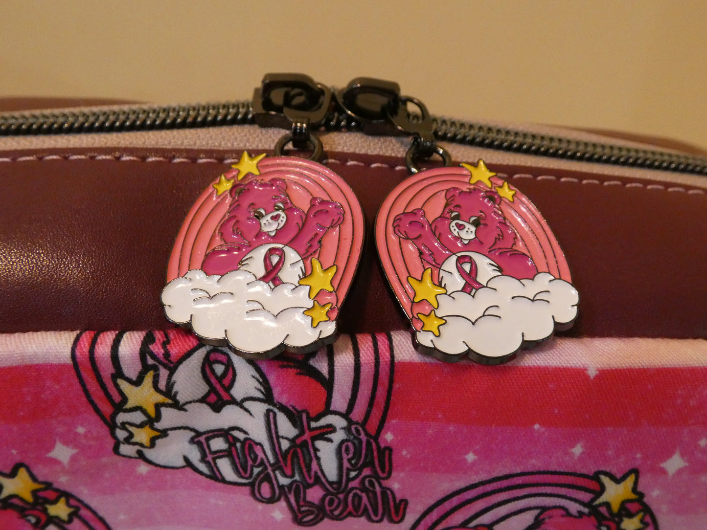 Breast Cancer Awareness Crossbody Bag featuring "Fight Bear"