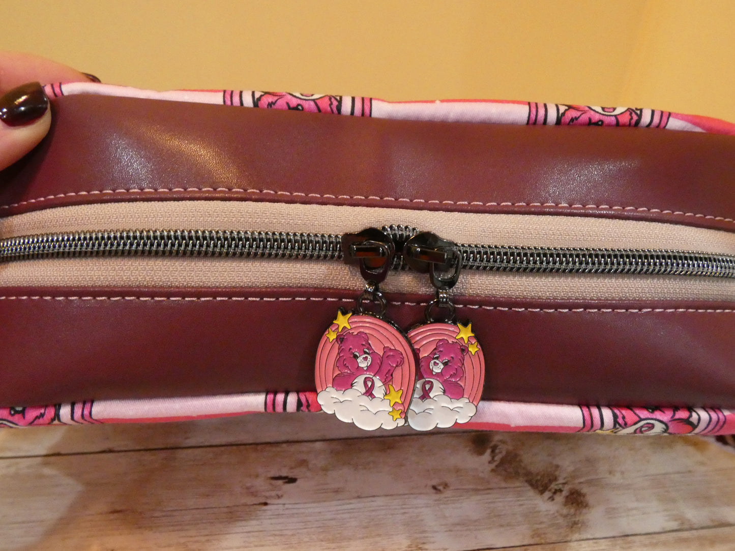 Breast Cancer Awareness Crossbody Bag featuring "Fight Bear"