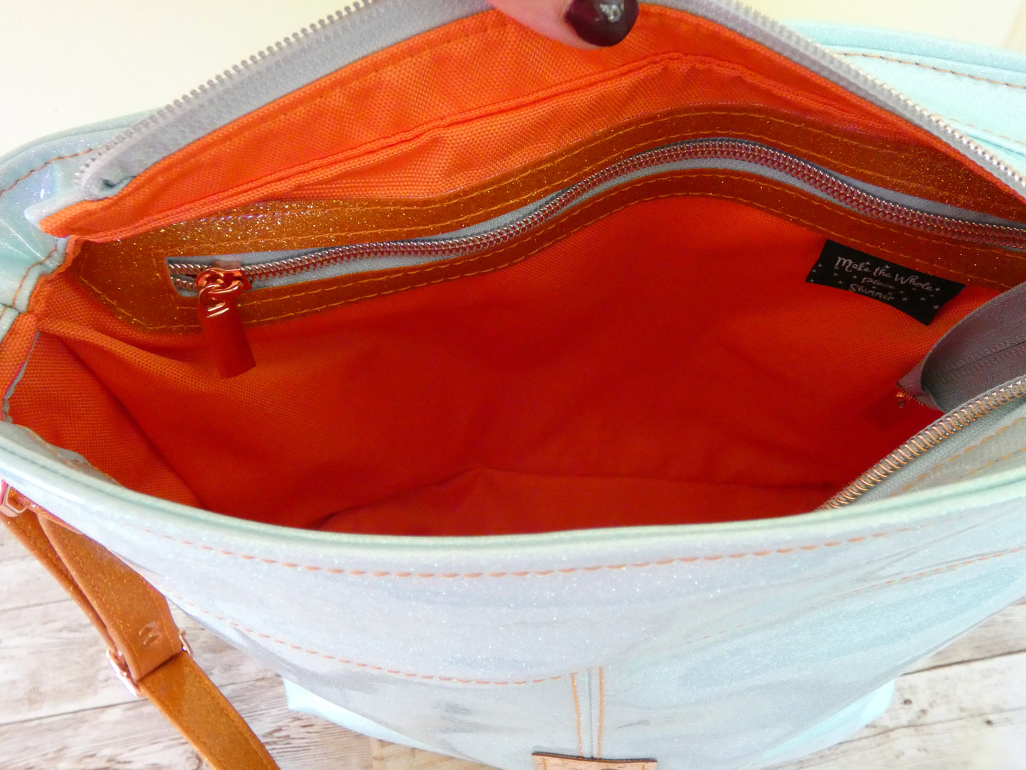 TS Tracksuit Themed Handbag with adjustable crossbody strap